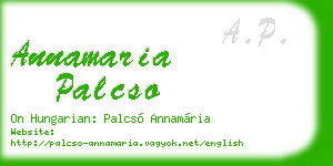 annamaria palcso business card