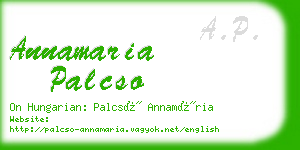 annamaria palcso business card